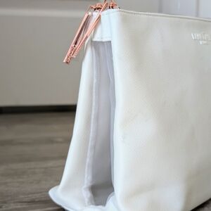 Lancome White Makeup Bag with Rose Gold Zipper